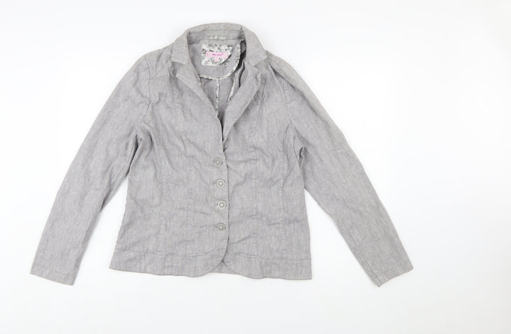 Marks and Spencer Per Una Grey Linen Blend Blazer Womens Size 16