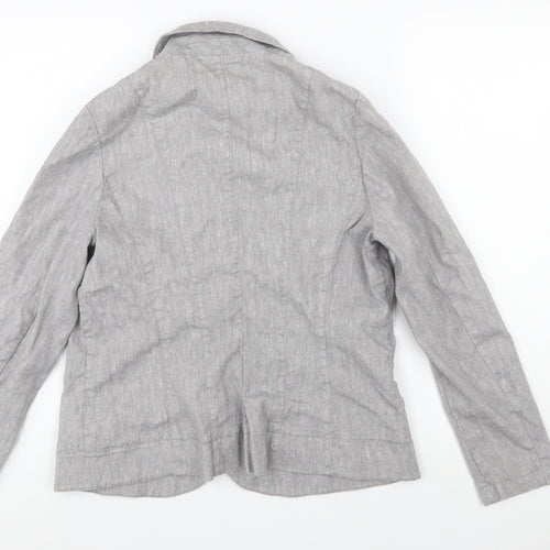 Marks and Spencer Per Una Grey Linen Blend Blazer Womens Size 16