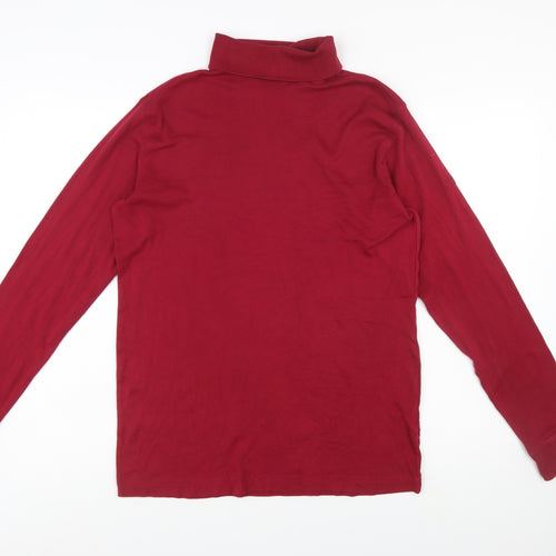 Cotton Traders Women’s Red Roll Neck Long Sleeve T-Shirt Size L