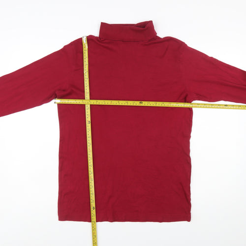 Cotton Traders Women’s Red Roll Neck Long Sleeve T-Shirt Size L