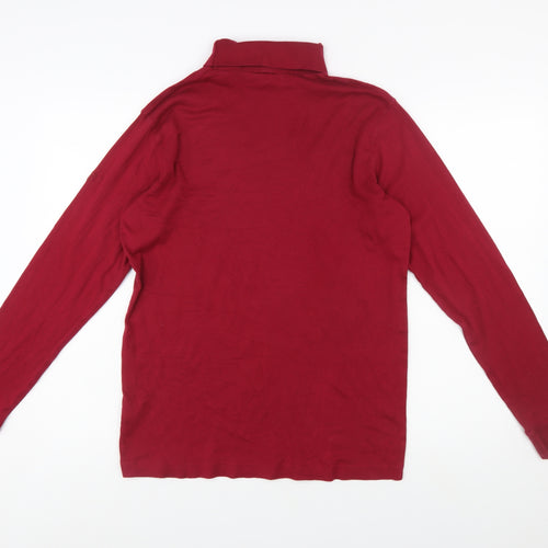 Cotton Traders Women’s Red Roll Neck Long Sleeve T-Shirt Size L