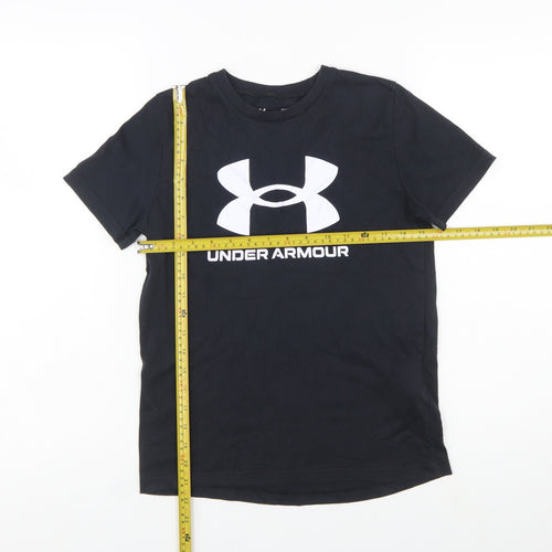 Under Armour Boys Black Graphic Logo T-Shirt Size 10-11 Years Loose Fit