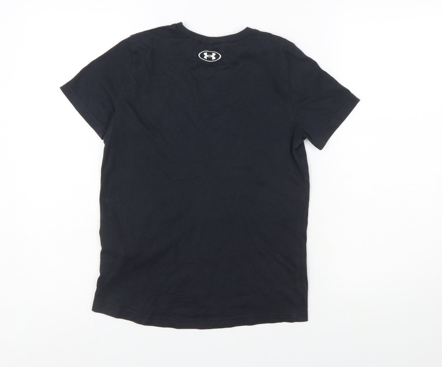 Under Armour Boys Black Graphic Logo T-Shirt Size 10-11 Years Loose Fit