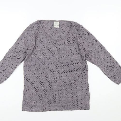 Trespass Womens Grey Polka Dot V-Neck 3/4 Sleeve Cotton Blend Top M