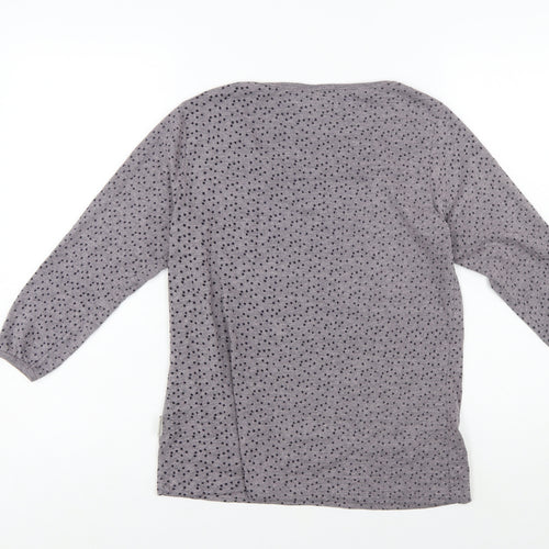 Trespass Womens Grey Polka Dot V-Neck 3/4 Sleeve Cotton Blend Top M