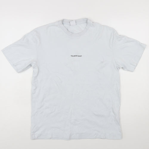 Zara Women White Cotton Short Sleeve Basic T-Shirt Size S