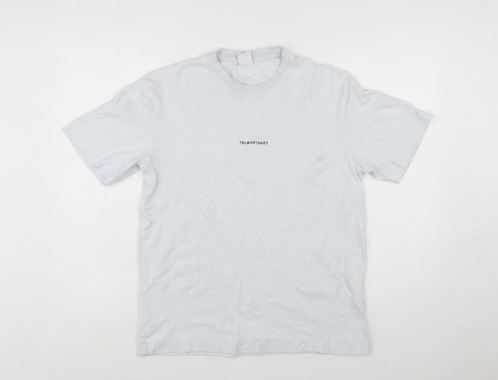Zara Women White Cotton Short Sleeve Basic T-Shirt Size S