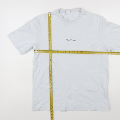 Zara Women White Cotton Short Sleeve Basic T-Shirt Size S
