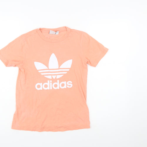 Adidas Womens Coral T-Shirt Medium Short Sleeve Crew Neck Casual Top
