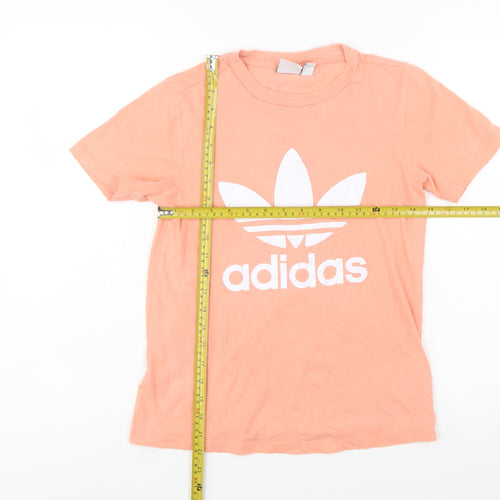 Adidas Womens Coral T-Shirt Medium Short Sleeve Crew Neck Casual Top