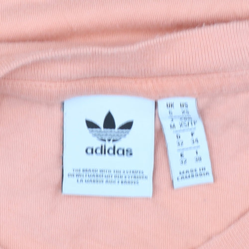 Adidas Womens Coral T-Shirt Medium Short Sleeve Crew Neck Casual Top