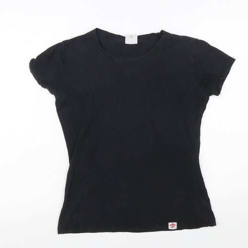Lee Cooper Womens Black Basic Cotton T-Shirt Size 12