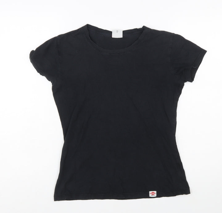 Lee Cooper Womens Black Basic Cotton T-Shirt Size 12