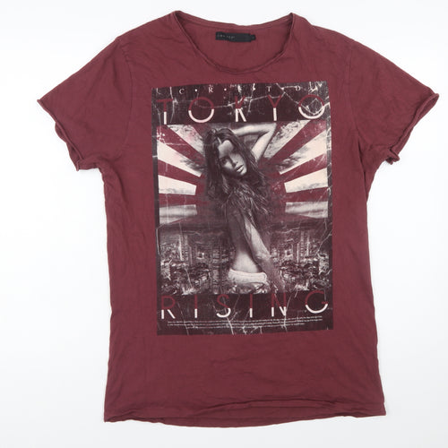 Crafted Men’s Red Tokyo Rising Graphic Print T-Shirt Size L