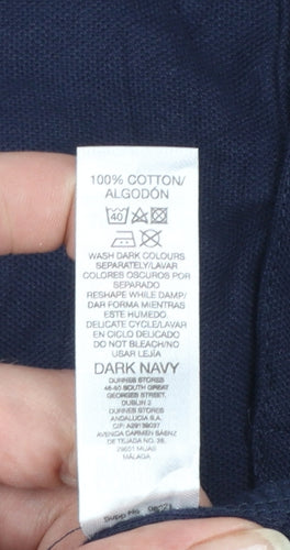 Dunnes Stores Men's Dark Navy Regular Fit Cotton Polo Shirt XXXL