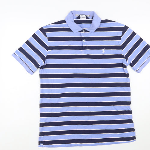 Ralph Lauren Polo Golf Men’s Blue Striped Cotton Polo Shirt M