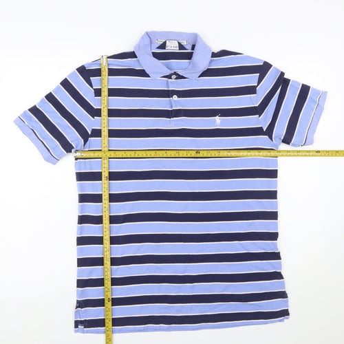 Ralph Lauren Polo Golf Men’s Blue Striped Cotton Polo Shirt M