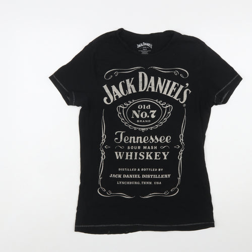 Jack Daniel's Women's Black Cotton T-Shirt M Short Sleeve Graphic Tee