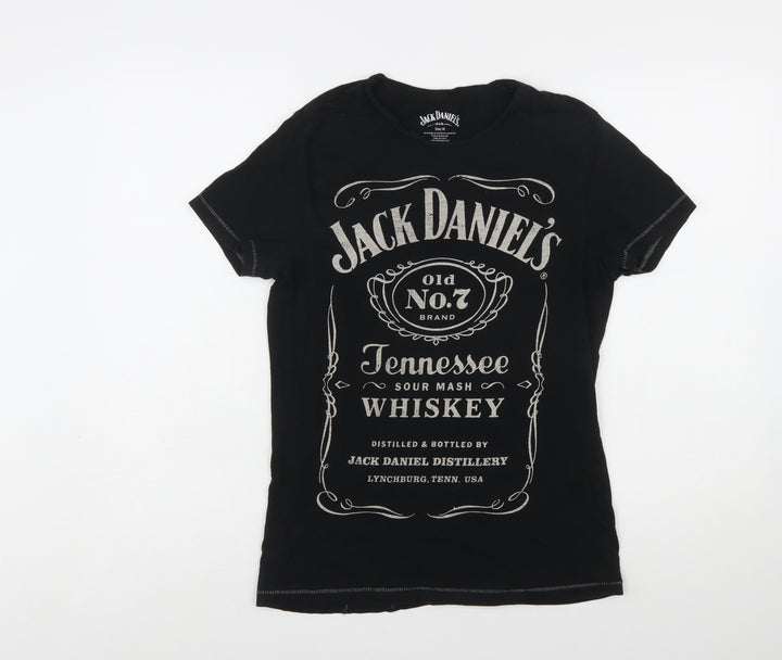 Jack Daniel's Women's Black Cotton T-Shirt M Short Sleeve Graphic Tee