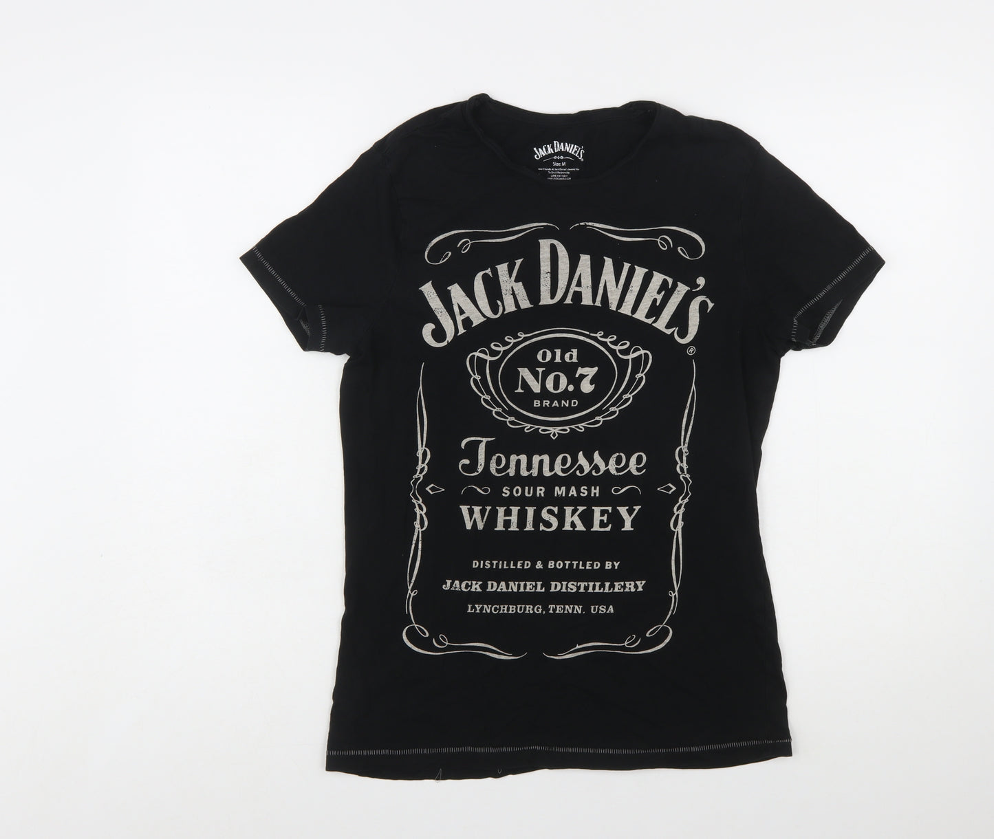 Jack Daniel's Women's Black Cotton T-Shirt M Short Sleeve Graphic Tee