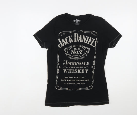 Jack Daniel's Women's Black Cotton T-Shirt M Short Sleeve Graphic Tee