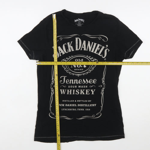Jack Daniel's Women's Black Cotton T-Shirt M Short Sleeve Graphic Tee