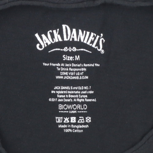 Jack Daniel's Women's Black Cotton T-Shirt M Short Sleeve Graphic Tee