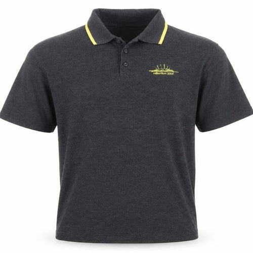 Millennium Experience Men’s Grey Polo Shirt Large Embroidered Logo Vintage