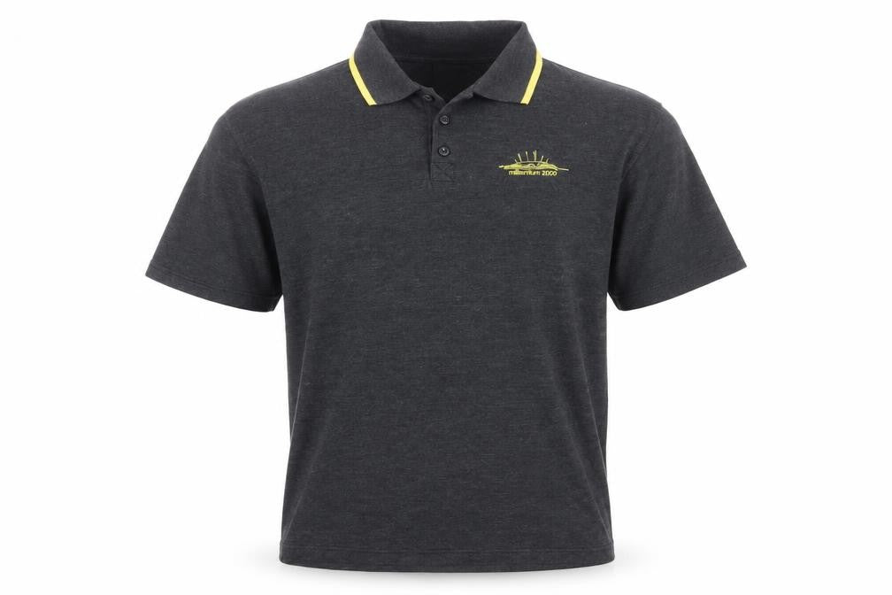 Millennium Experience Men’s Grey Polo Shirt Large Embroidered Logo Vintage