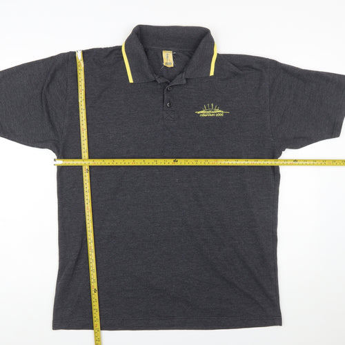 Millennium Experience Men’s Grey Polo Shirt Large Embroidered Logo Vintage