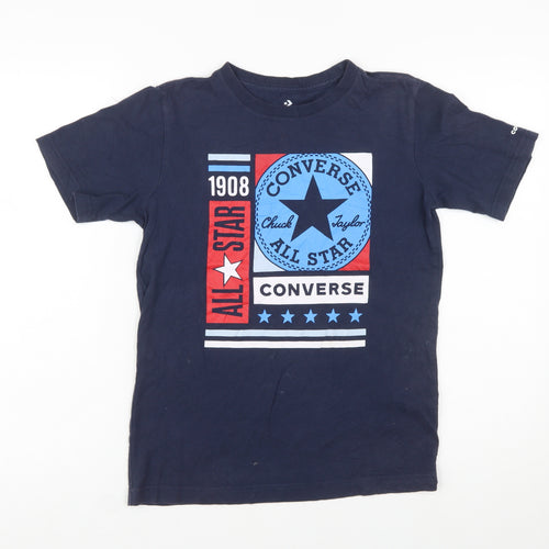 Converse Boys Blue Logo Graphic T-Shirt 12-13 Years Casual Cotton Top