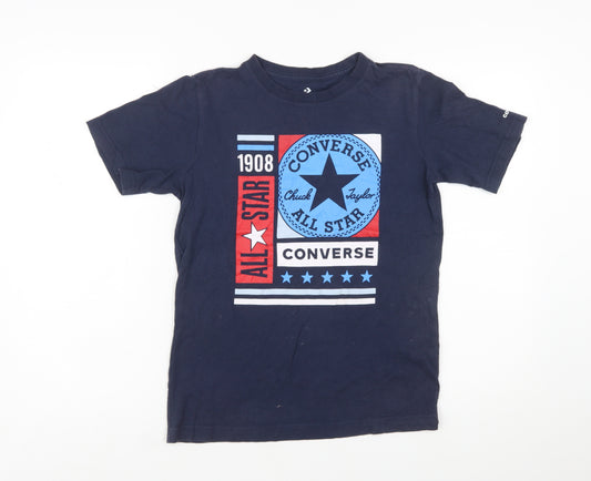 Converse Boys Blue Logo Graphic T-Shirt 12-13 Years Casual Cotton Top