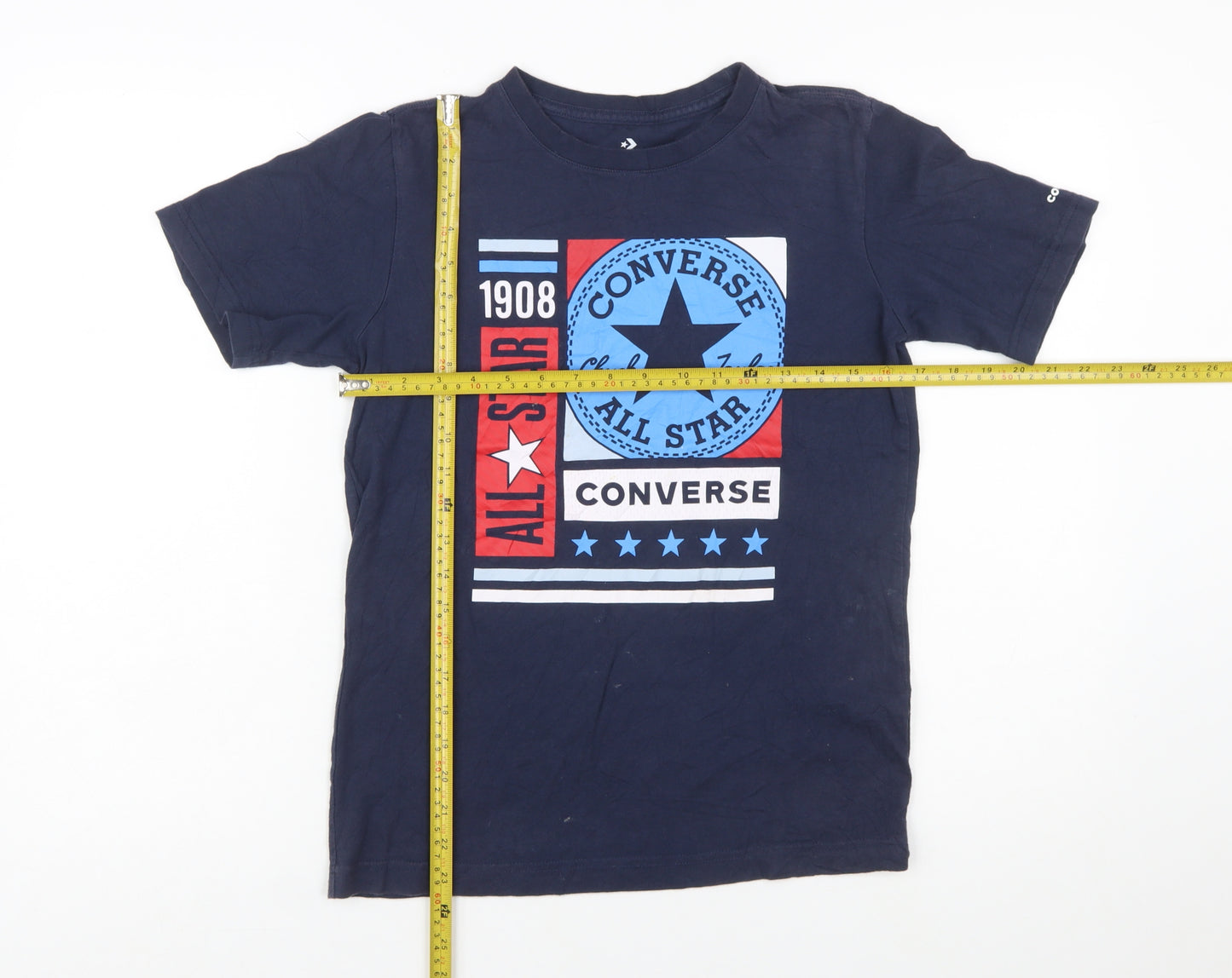 Converse Boys Blue Logo Graphic T-Shirt 12-13 Years Casual Cotton Top
