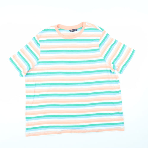 Marks and Spencer Womens Multicoloured Striped Cotton T-Shirt Size 20