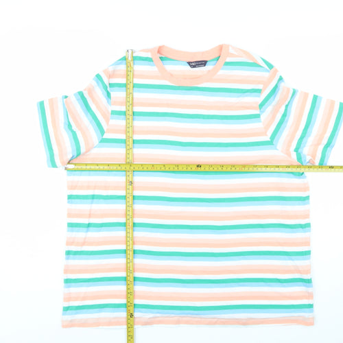 Marks and Spencer Womens Multicoloured Striped Cotton T-Shirt Size 20