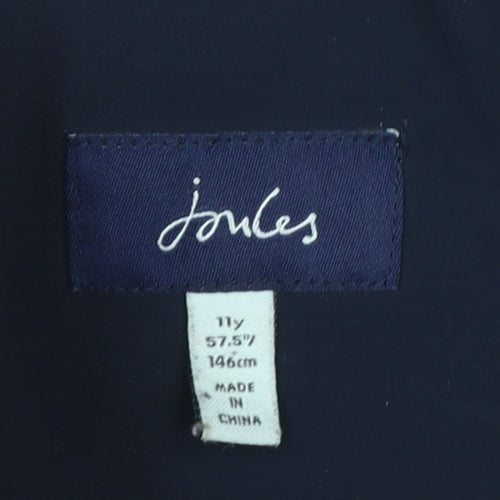 Joules Boys Blue Hooded Parka Coat 11 Years Lined Winter Jacket