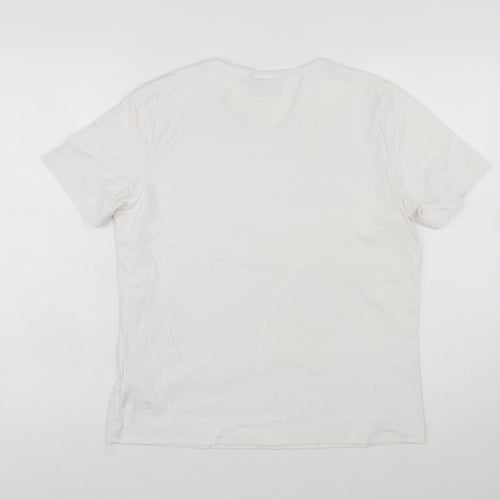 Canyon Women White Rhinestone Logo Short Sleeve Stretch T-Shirt Size 10