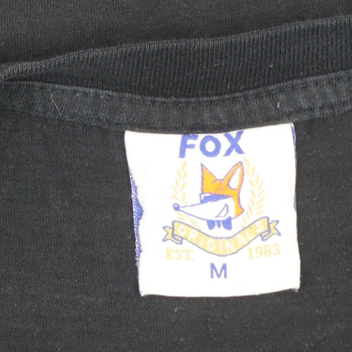 Fox Originals Unisex Black Amsterdam Graphic Cotton T-Shirt M