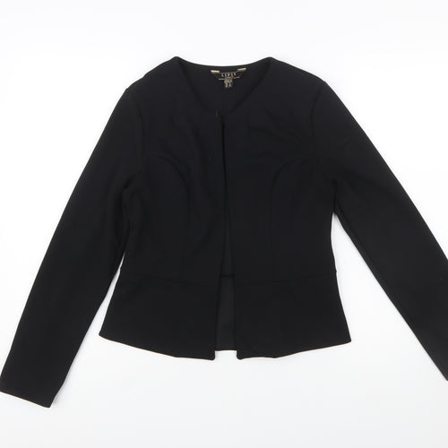Lipsy Women Black Size 8 Tailored Open Front Suit Jacket