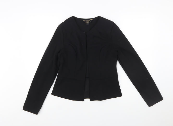 Lipsy Women Black Size 8 Tailored Open Front Suit Jacket