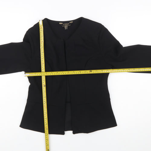 Lipsy Women Black Size 8 Tailored Open Front Suit Jacket