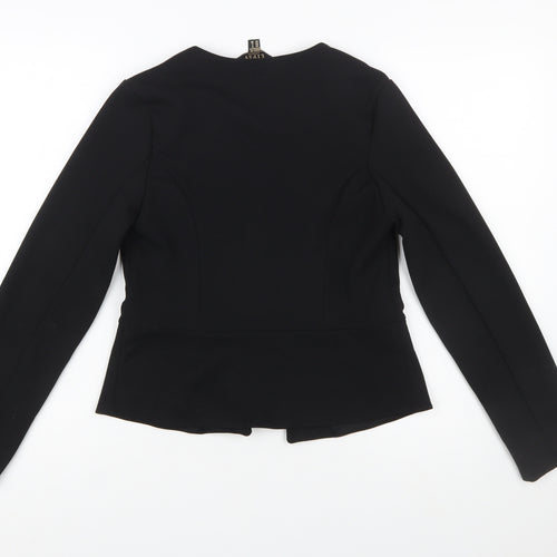 Lipsy Women Black Size 8 Tailored Open Front Suit Jacket
