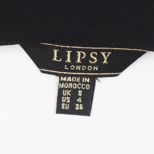 Lipsy Women Black Size 8 Tailored Open Front Suit Jacket