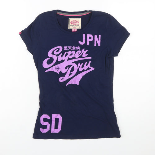 Superdry Womens Blue Graphic Slim Fit T-Shirt Size S