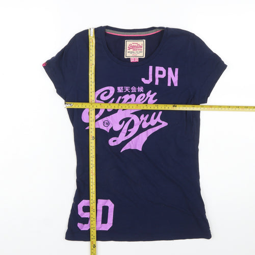 Superdry Womens Blue Graphic Slim Fit T-Shirt Size S