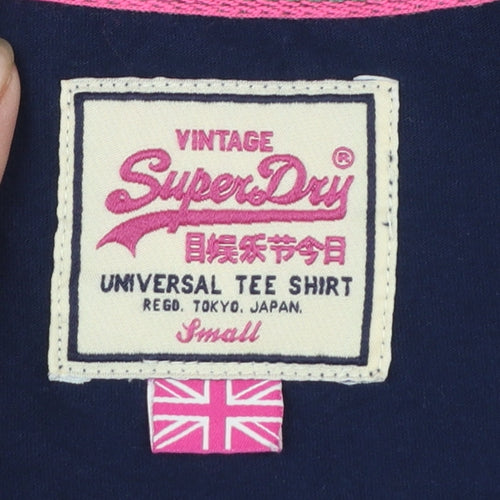 Superdry Womens Blue Graphic Slim Fit T-Shirt Size S