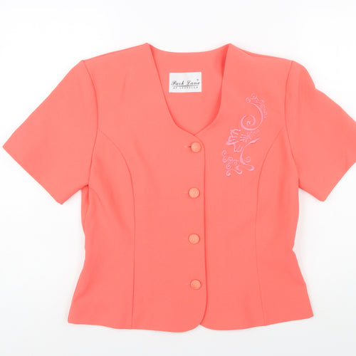 Park Lane at Leonella Womens Pink Size 12 Short Sleeve Suit Top