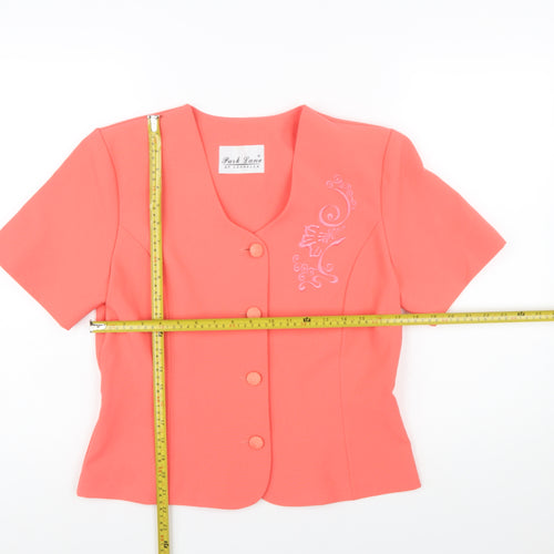 Park Lane at Leonella Womens Pink Size 12 Short Sleeve Suit Top
