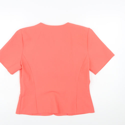 Park Lane at Leonella Womens Pink Size 12 Short Sleeve Suit Top
