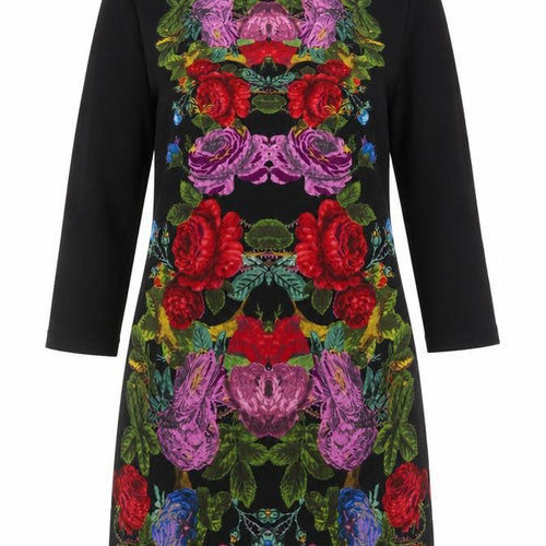 H&M Women’s Multicoloured Floral Shift Dress Size 8 3/4 Sleeve